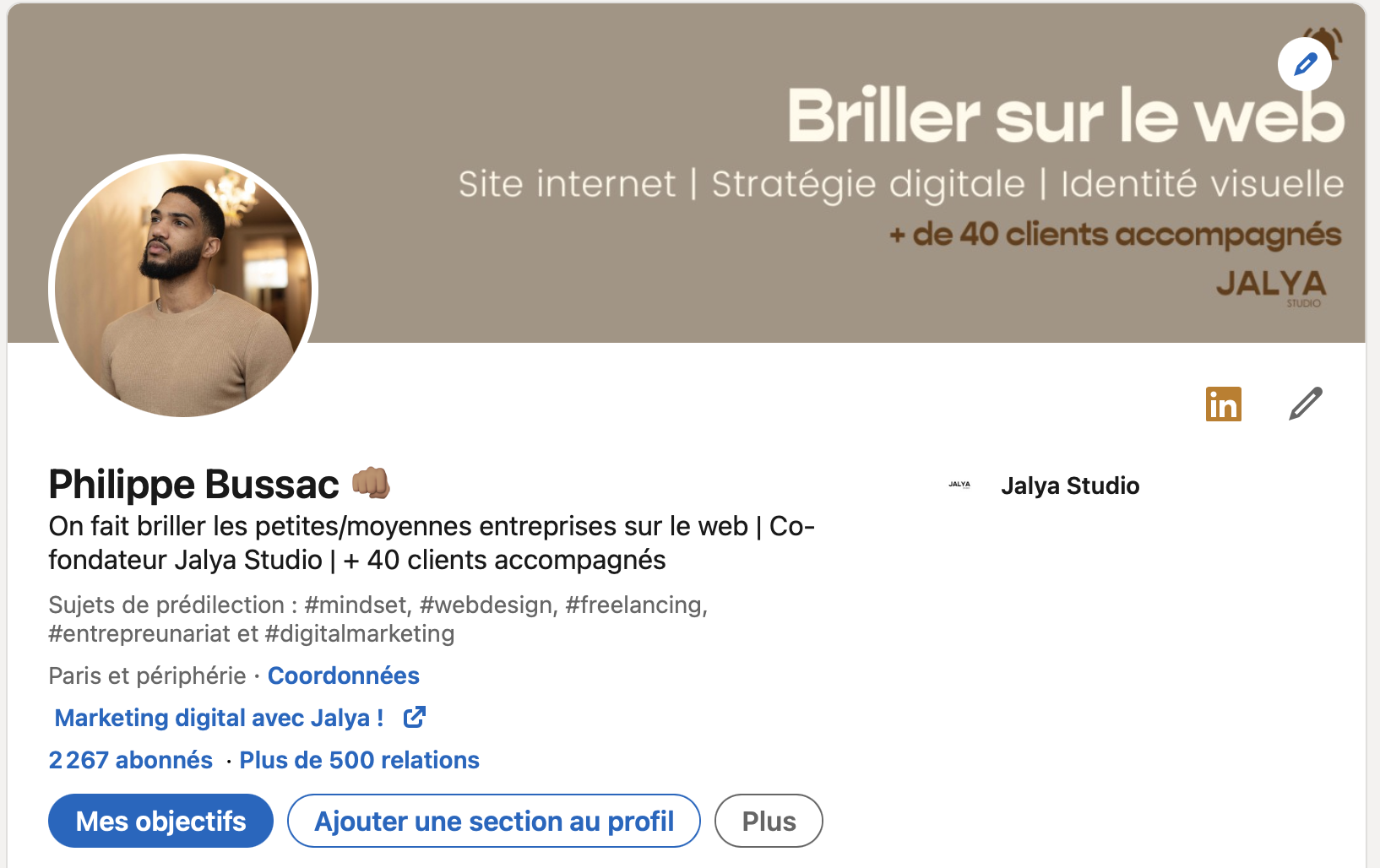 SEO pour les débutants Jalya Studio Réseaux sociaux Linkedin Philippe Bussac Co fondateur Jalya Studio